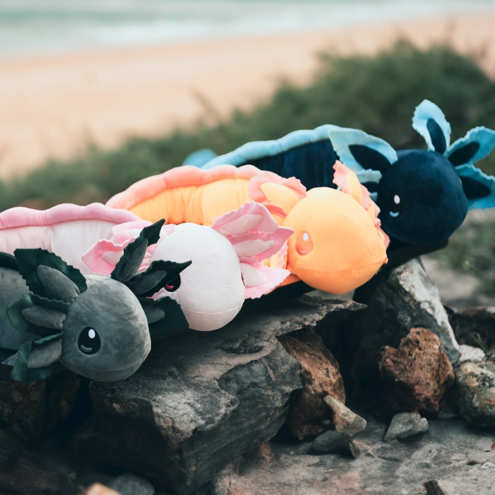 Gray Weighted Realistic Axolotl Plush - 4lbs (1.8kg)