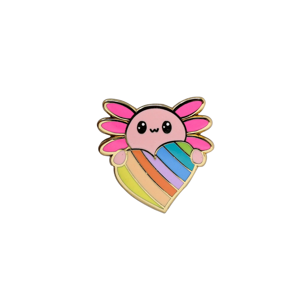 Rainbow Heart Axol - Hard Enamel Pin