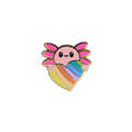 Rainbow Heart Axol - Hard Enamel Pin