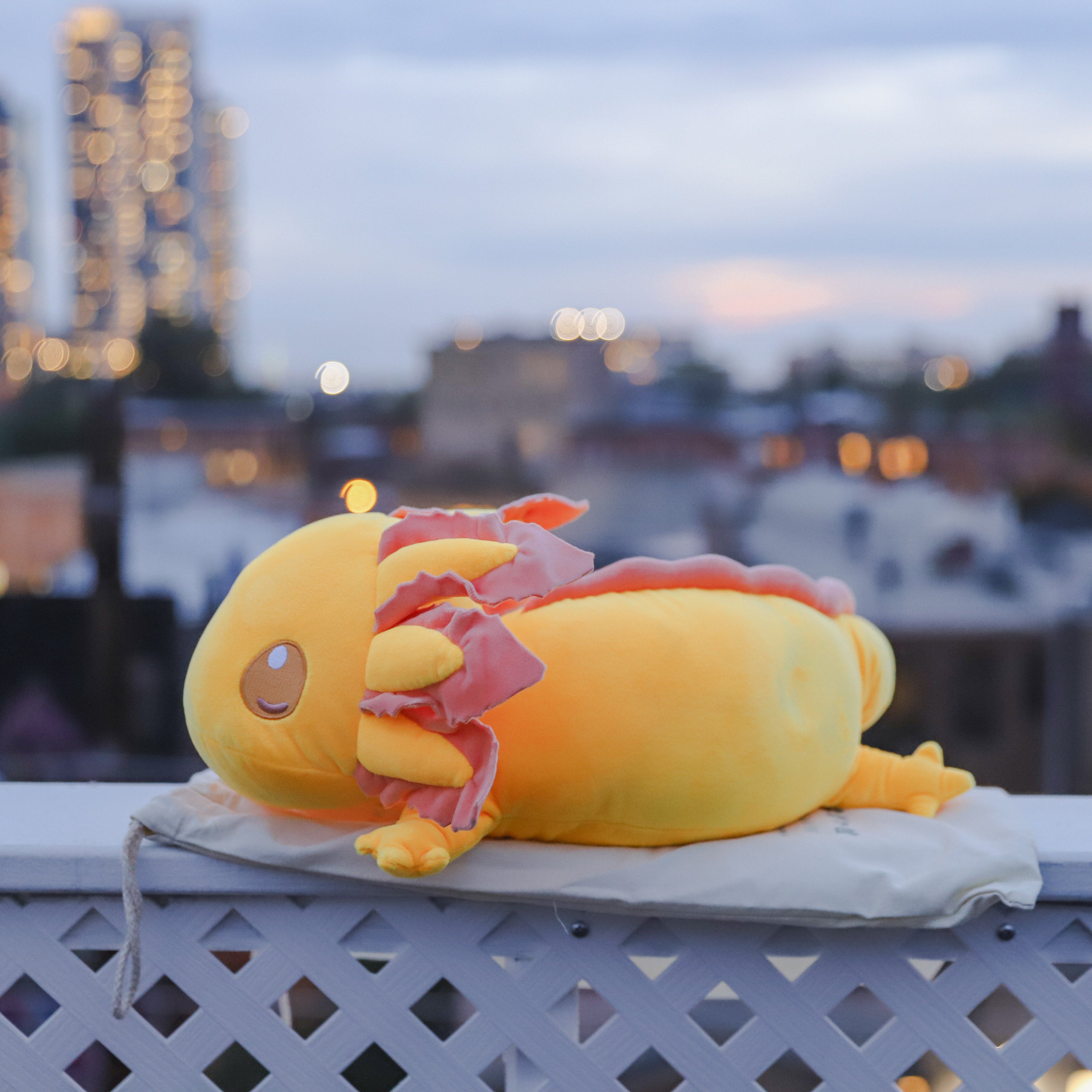 Yellow Weighted Realistic Axolotl Plush - 4lbs (1.8kg)